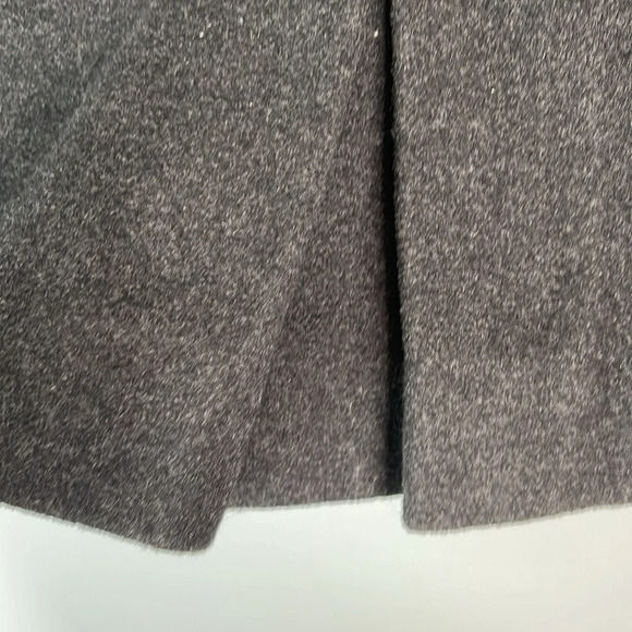 TAHARI Cashmere Blend Boxy Jacket Dark Charcoal Grey 3/4 Sleeves Monochrome 8 - Picture 8 of 14